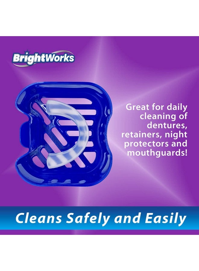 BrightWorks Dental Bath Cleaner Cup Case (3 Pack) for Dentures, Aligners, Retainers, Night Guards, Mouth Guards, Dental Guards, and Dental Appliances. includes Rinsing Basket, Easy to Use. - Image 3