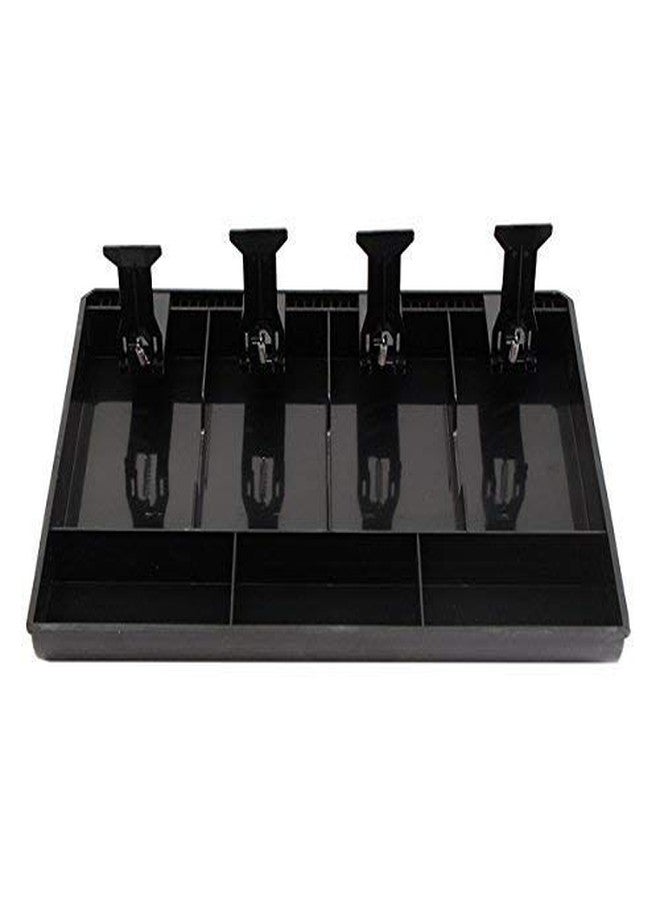DEV STORE ABS Cash Tray, 4 Cash/Bills and 3 Coin Compartment Cash Drawer Safe Box | Black - Image 3