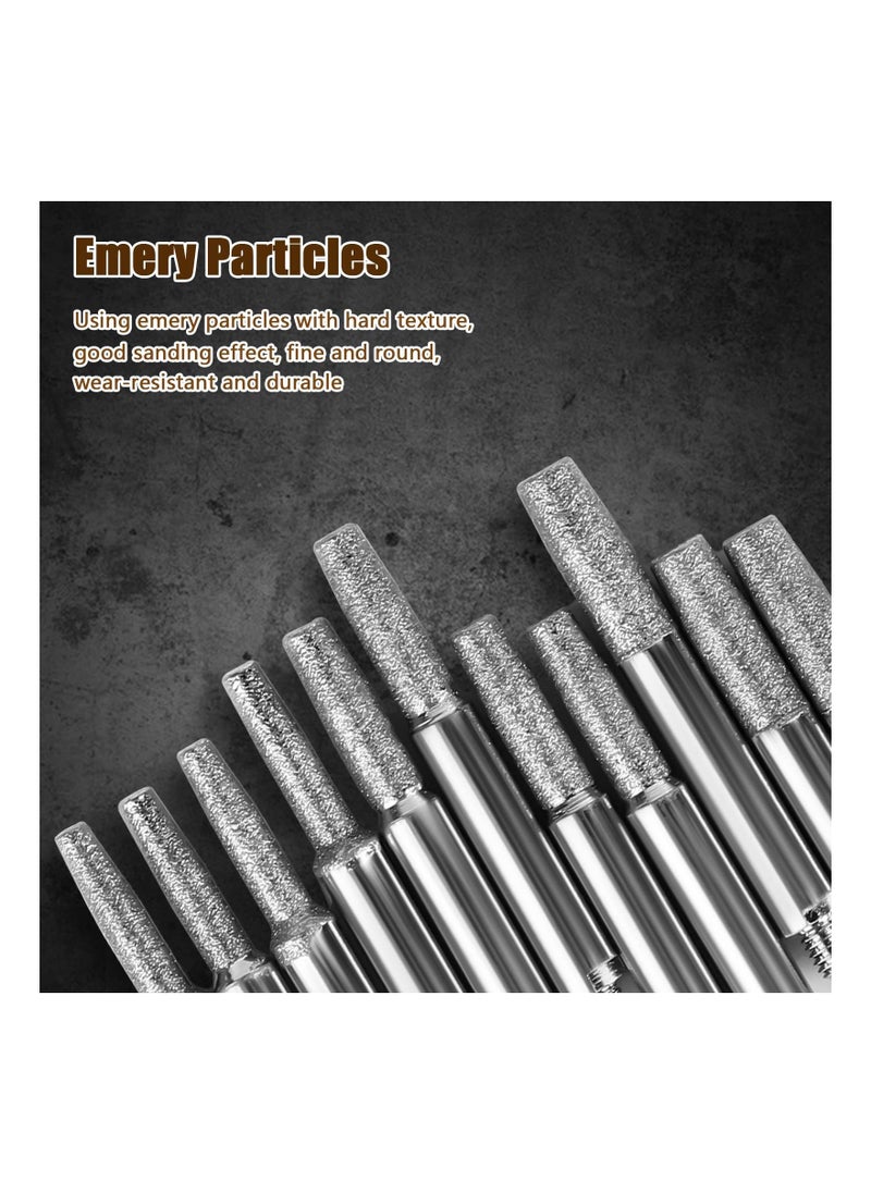 Chainsaw Sharpening Stone Chainsaw Grinding Stone 12PCS High Hardness Diamond Chainsaw Sharpener Burr Stone File in 3 Size Diamond 4mm 4.8mm 5.5mm