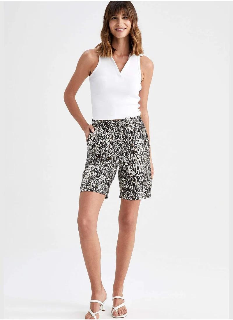 DeFacto High Waisted Animal Print Mini Short