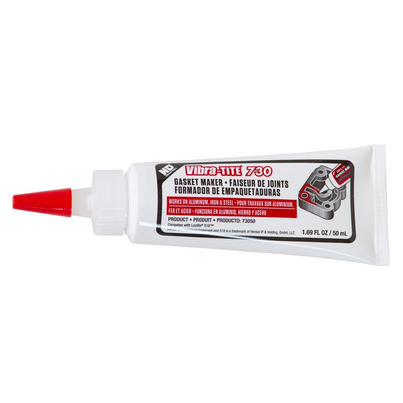 Vibra-TITE 730 Red Solvent Resistant Flexible Gasket Maker, 50ml Tube - Image 2