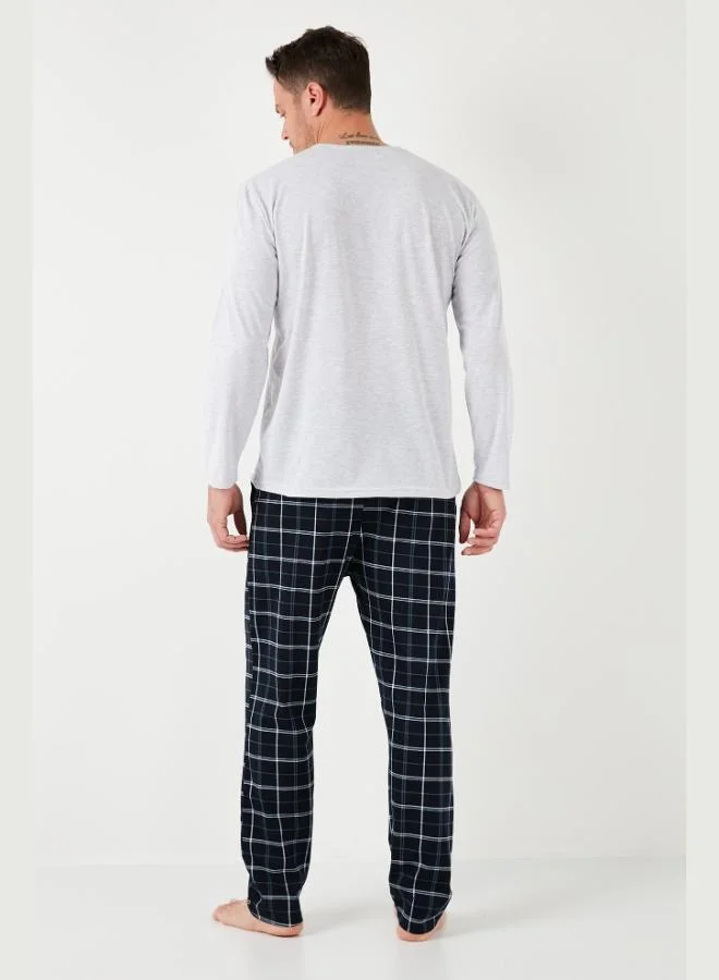 Buratti  Buratti Plaid Cotton Elastic Waist Regular Fit Long Sleeve Pajama Set Men's PAJAMAS SET 6572003 for Men | Best Price UAE