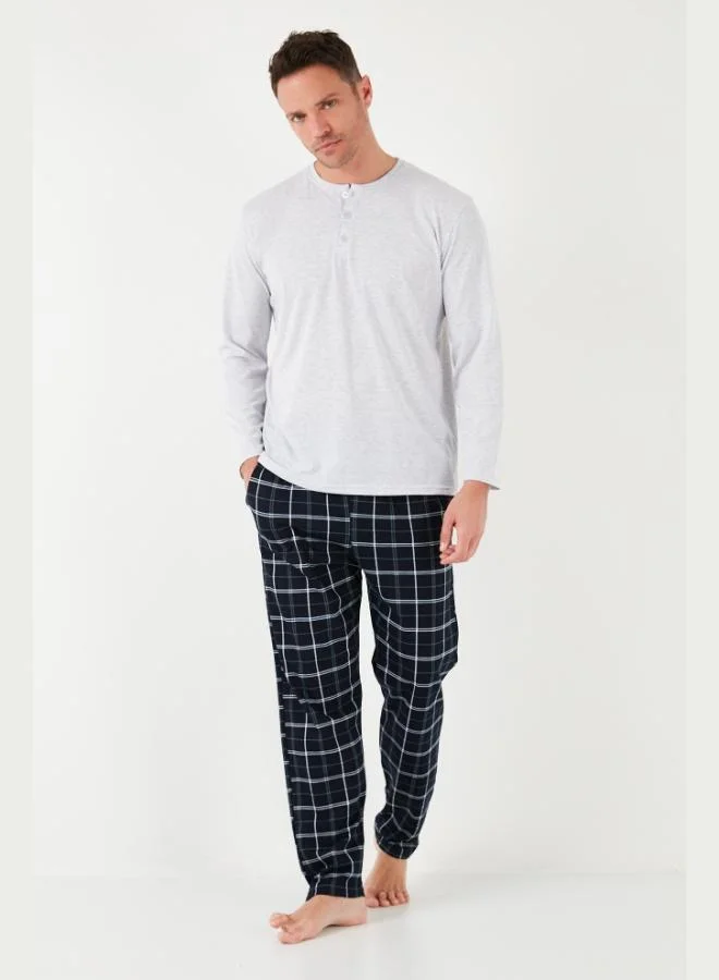 Buratti  Buratti Plaid Cotton Elastic Waist Regular Fit Long Sleeve Pajama Set Men's PAJAMAS SET 6572003 for Men | Best Price UAE