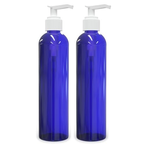 BRIGHTFROM Empty Lotion Pump Bottles, 8 Oz BPA-Free Refillable Plastic Containers, PETE1 Cobalt-Blue, Great for - Soap, Shampoo, Lotions, Liquid Body Soap, Creams and Massage Oil's (Pack of 2) - Image 1