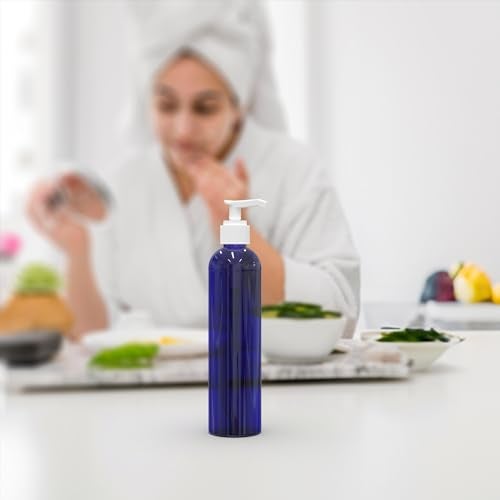 BRIGHTFROM Empty Lotion Pump Bottles, 8 Oz BPA-Free Refillable Plastic Containers, PETE1 Cobalt-Blue, Great for - Soap, Shampoo, Lotions, Liquid Body Soap, Creams and Massage Oil's (Pack of 2) - Image 4