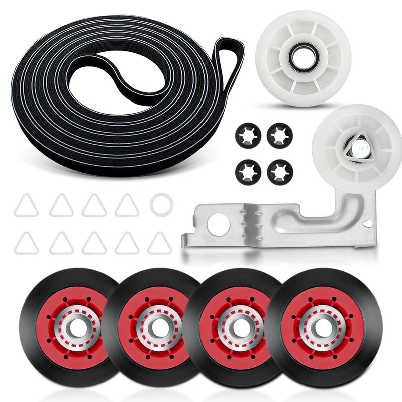 AZ4U 4392067 Dryer Repair Kit & W10837240 Dryer Idler Pulley With Bracket Replaces For Whirlpool Cabrio Duet, Kenmore, Maytag Bravos XL Dryer 661570 Dryer Belt, 279640 Idler Pulley, WPW10314173 Drum Roller - Image 1