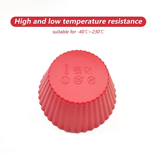 YOLCAR 28 Pack Silicone Baking Cups, 7 Colors 2.64 inches Muffin Cups, Reusable Cupcake Mold, Non-Stick Cake Lining - Image 4