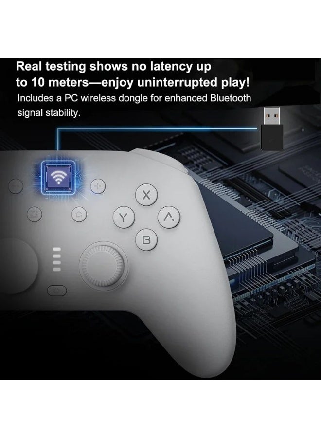 موباباد Mobapad N1 S Liquid Silicone Gaming Controller with Hall Effect, Bluetooth for NS / PC / Android, Pink - Image 4