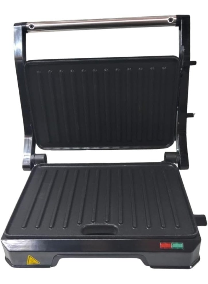 Kiwi Turkish-made 850W electric grill with non-stick plates for grilling meat, chicken, and sandwiches. Adjustable angle 90-180 degrees. Lock and overheat protection. Healthy and fast cooking. KSM-2444 - Image 3