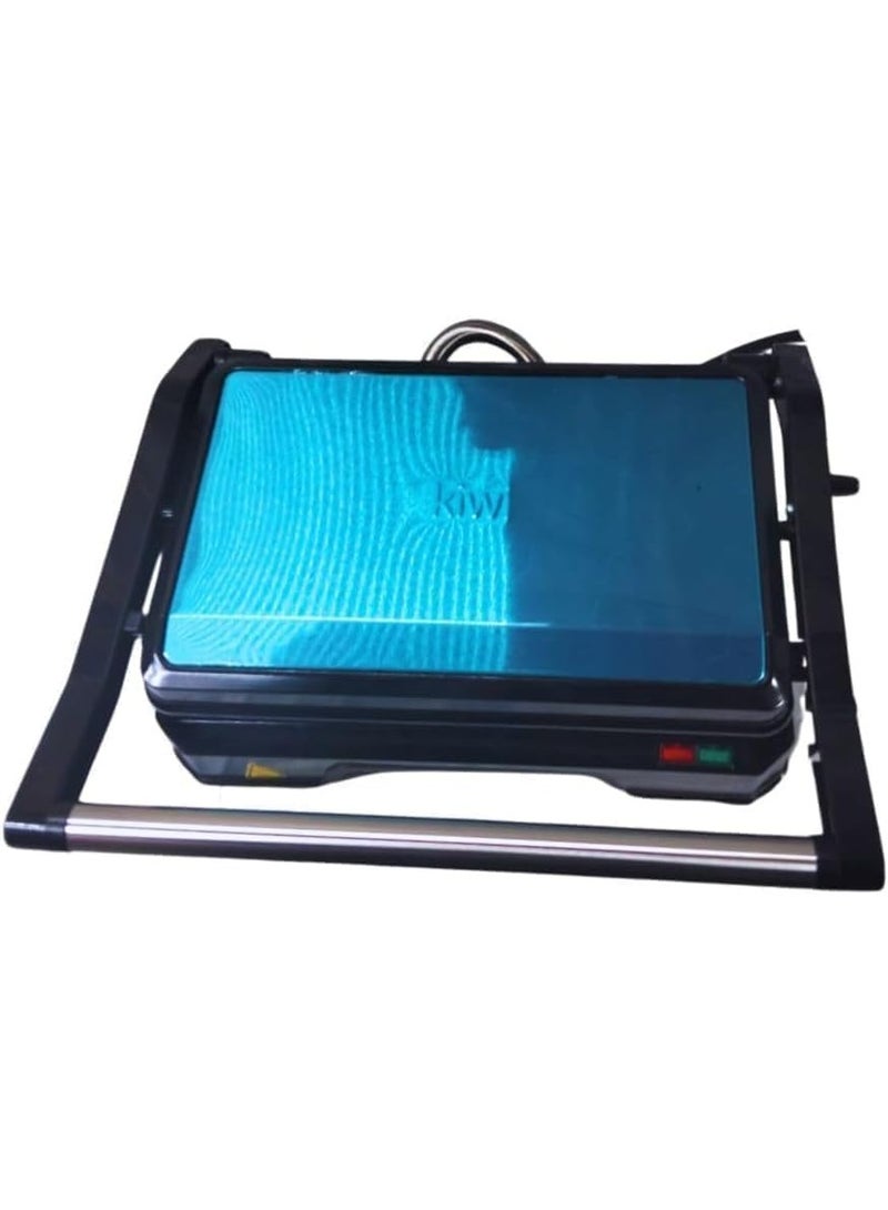 Kiwi Turkish-made 850W electric grill with non-stick plates for grilling meat, chicken, and sandwiches. Adjustable angle 90-180 degrees. Lock and overheat protection. Healthy and fast cooking. KSM-2444 - Image 4