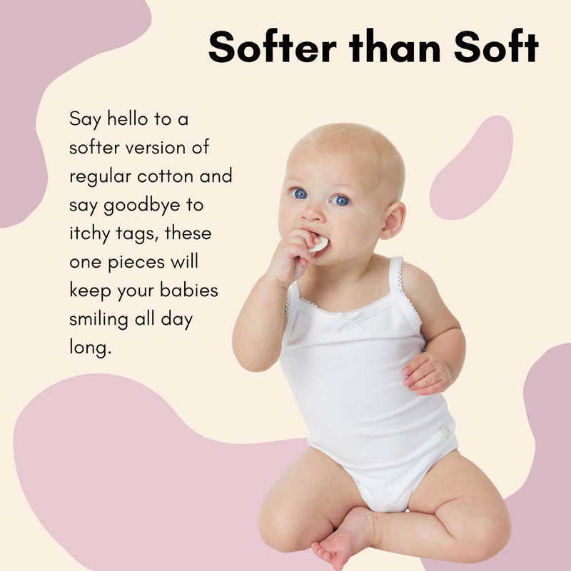 Feathers Tank Top Bodysuits for Baby Girl (2 Pack) Super Soft One-Piece Toddler Bodysuit - Image 2