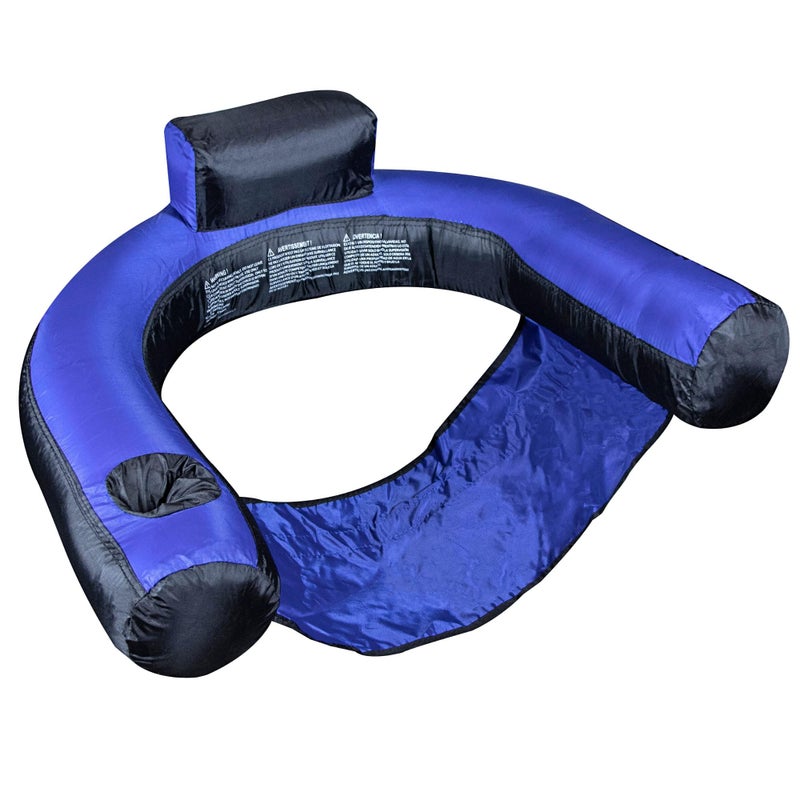 SWIMLINE ORIGINAL Fabric Covered U-Seat Inflatable Pool Lounger | With Comfortable Sling Seat, Back Rest, and Built In Cup Holder | For Pool, Beach, Lake, and More - Image 1
