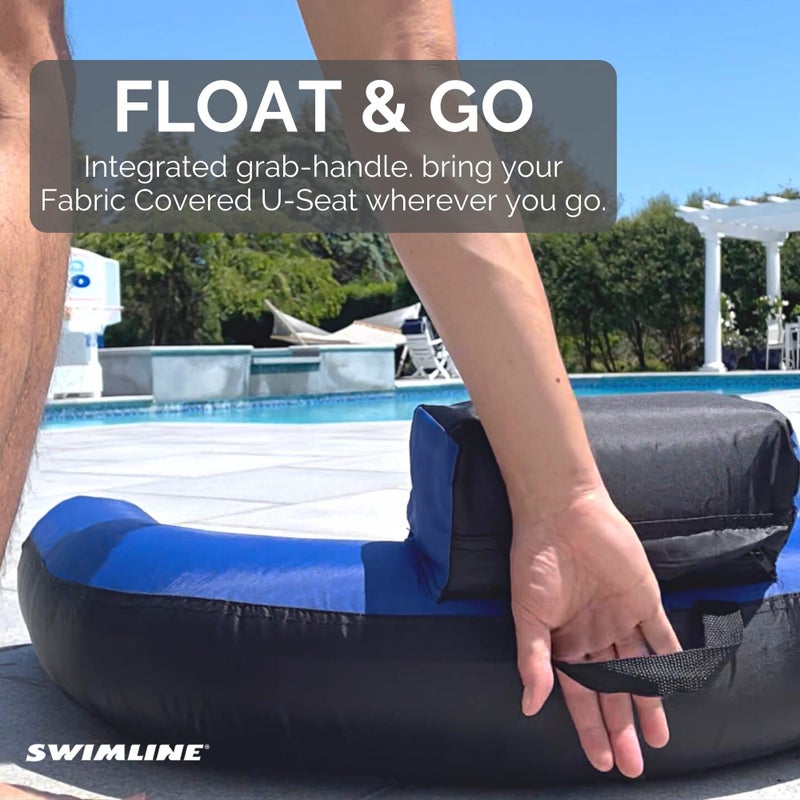 SWIMLINE ORIGINAL Fabric Covered U-Seat Inflatable Pool Lounger | With Comfortable Sling Seat, Back Rest, and Built In Cup Holder | For Pool, Beach, Lake, and More - Image 5