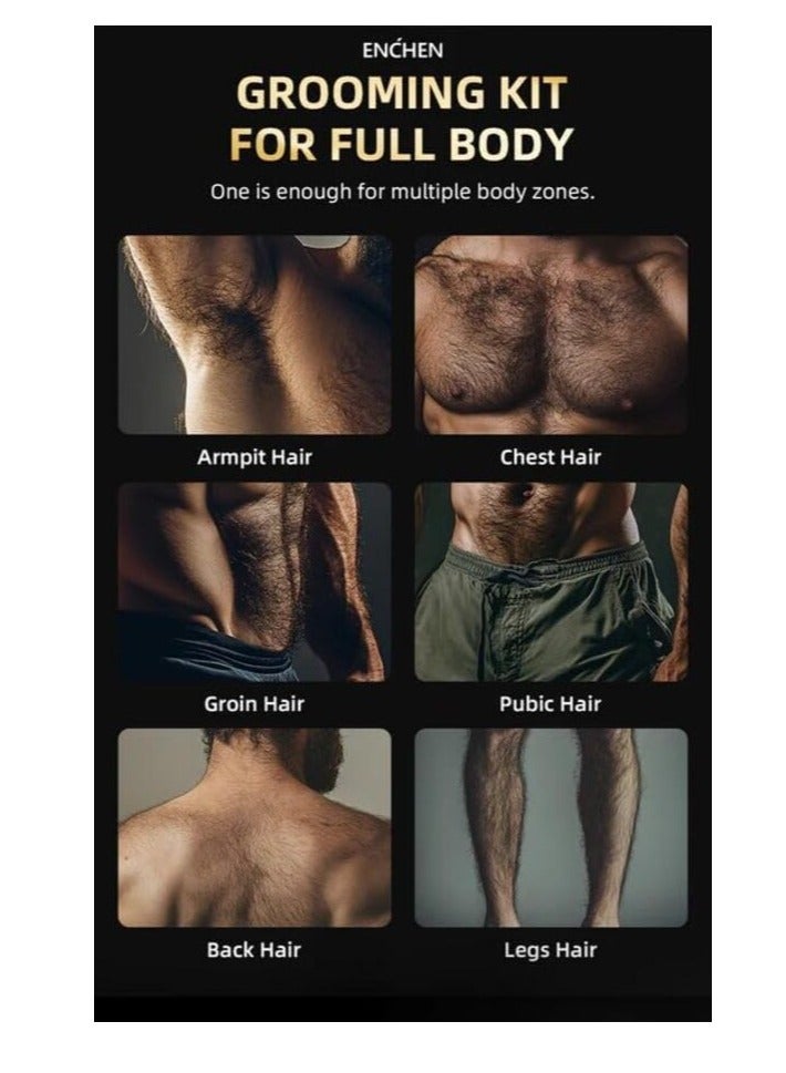 Enchen Beardo 3 Trimmer, 8000 RPM, Low Noise, Self Sharpening Stainless Steel Blades, Indicator Light, Up To 120 Minutes Of Use, 800mAh Battery, Gold | Beardo-3 - Image 3