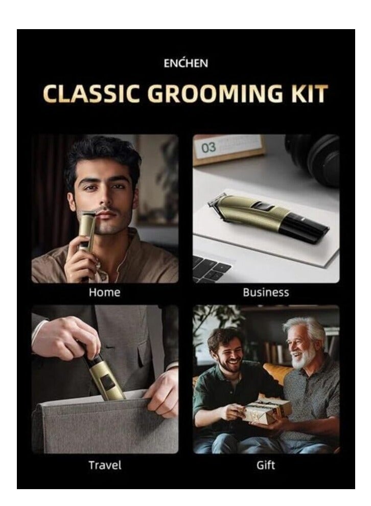 Enchen Beardo 3 Trimmer, 8000 RPM, Low Noise, Self Sharpening Stainless Steel Blades, Indicator Light, Up To 120 Minutes Of Use, 800mAh Battery, Gold | Beardo-3 - Image 4