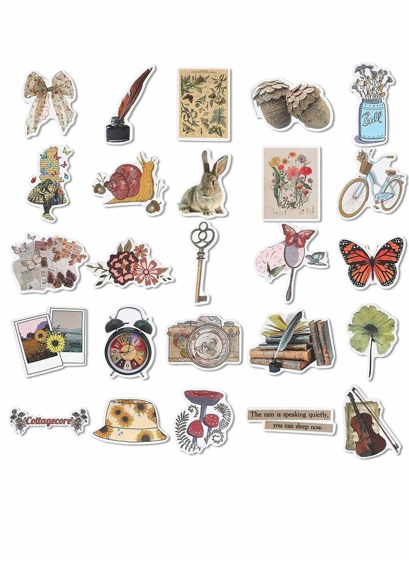 Generic - Vintage Stickers, 50Pcs Cute Cottagecore Scrapbooking Stickers Aesthetic Retro Journaling Supplies Kit, Waterproof Vinyl Decals for Planner Junk Journal Scrapbook Paper Water Bottle Laptop - Image 1