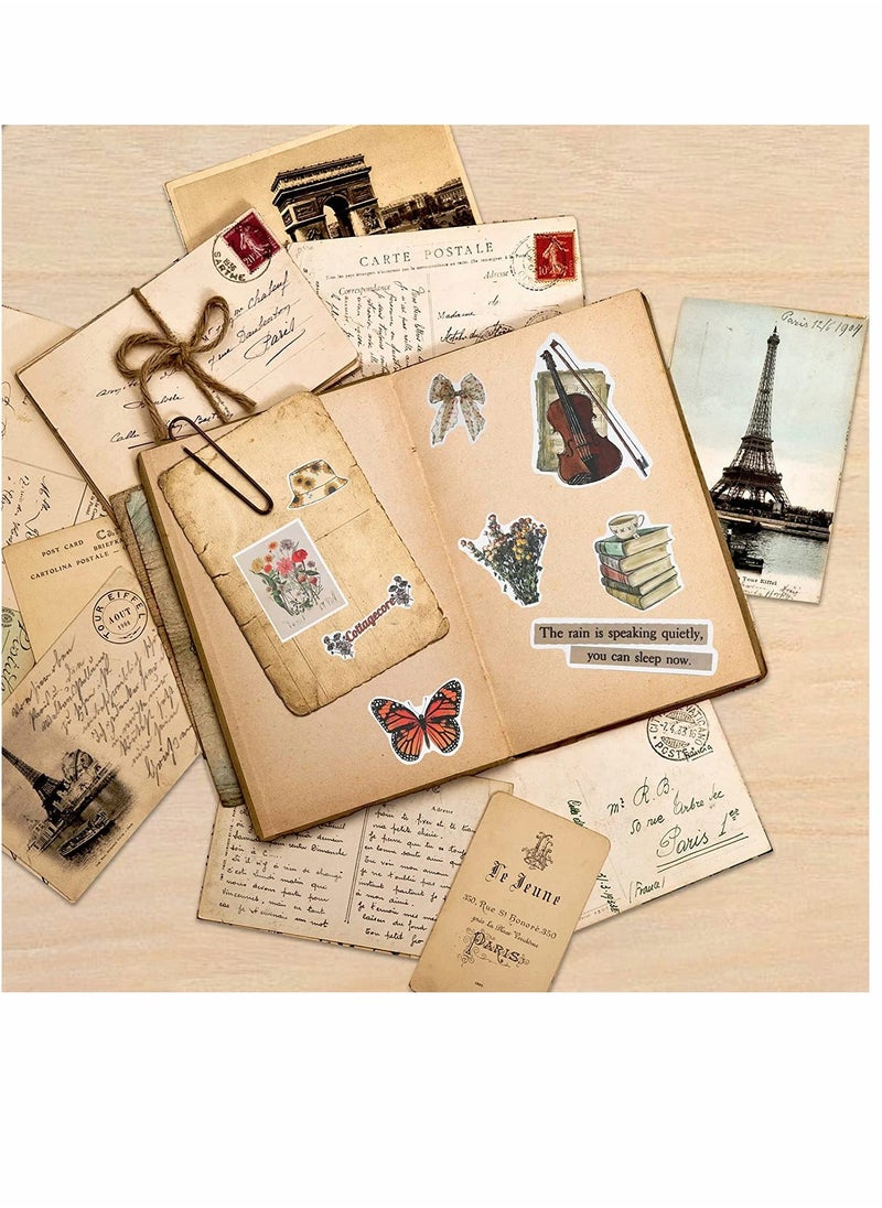 Generic - Vintage Stickers, 50Pcs Cute Cottagecore Scrapbooking Stickers Aesthetic Retro Journaling Supplies Kit, Waterproof Vinyl Decals for Planner Junk Journal Scrapbook Paper Water Bottle Laptop - Image 1