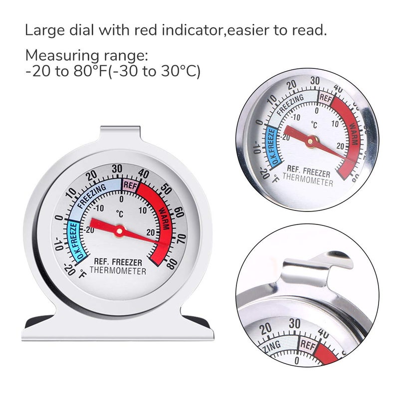 JOLLYSTYLE 6PCS Refrigerator Freezer Thermometer - Refrigerator/Freezer/Fridge Temperature Cooler - Classic Series Large Dial Thermometer (6) - Image 4