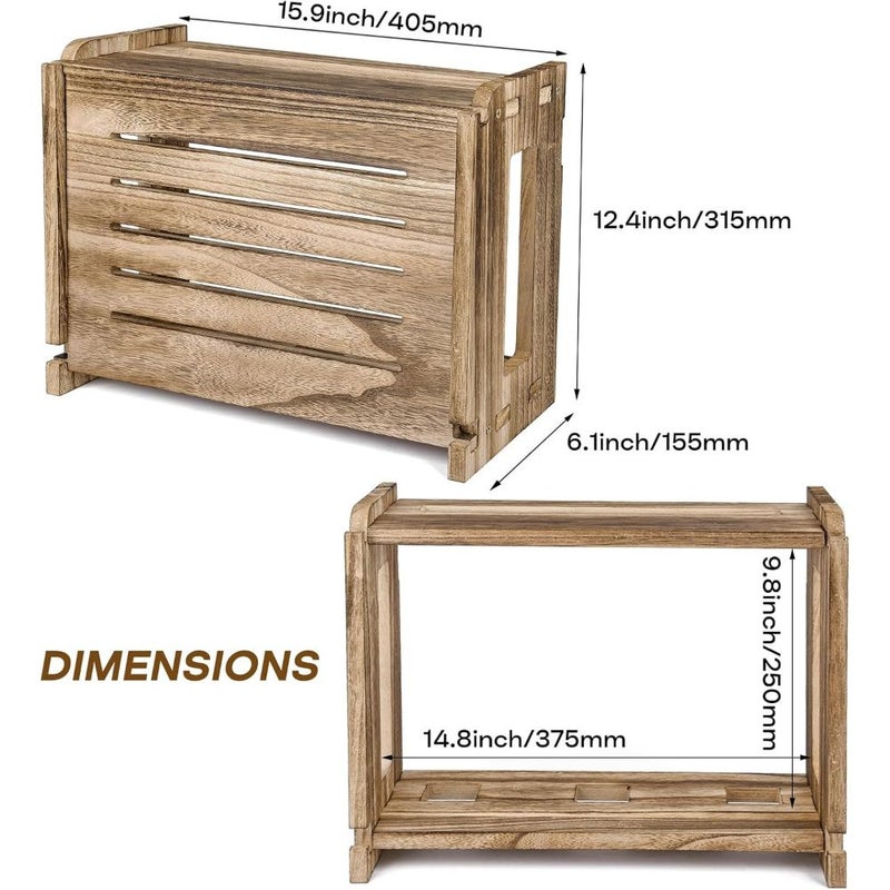 حامل جهاز التوجيه الخشبي المثبت على الحائط مع إدارة الكابلات 1 قطعة - Image 4