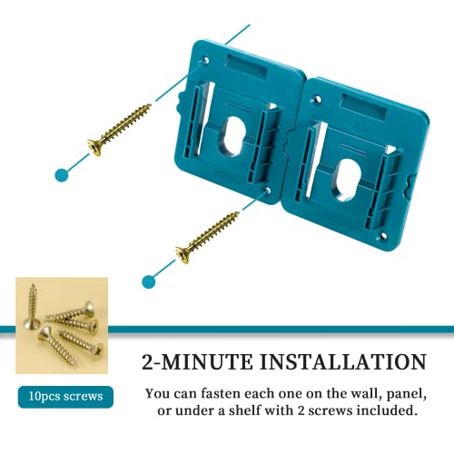 Crivnhar Battery Holder Work for Makita 18V Battery Mounts Dock Hanger Compatible for BL1860 BL1850 BL1840 BL1830, 5 Pack(w/10 Screws) - Image 4