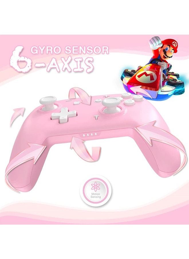Generic - Wireless Controller for Nintendo Switch/Switch Lite, momen Pink Wireless Pro Controller with Turbo, Motion, Adjustable Vibration, Wake-Up, Gyro Axis - Image 1