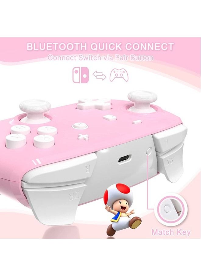 Generic - Wireless Controller for Nintendo Switch/Switch Lite, momen Pink Wireless Pro Controller with Turbo, Motion, Adjustable Vibration, Wake-Up, Gyro Axis - Image 1