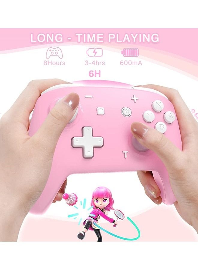 Generic - Wireless Controller for Nintendo Switch/Switch Lite, momen Pink Wireless Pro Controller with Turbo, Motion, Adjustable Vibration, Wake-Up, Gyro Axis - Image 1