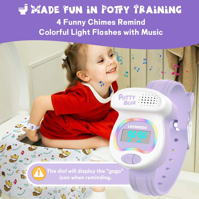 A ALPS Kids Watch Potty Training Watches for Boys and Girls, Potty Timer Toilet Shape and LED Colorful Lights, Music Reminds Kids It's Time to Go to The Bathroom, Fun Gift for Moms and Toddlers - Image 3