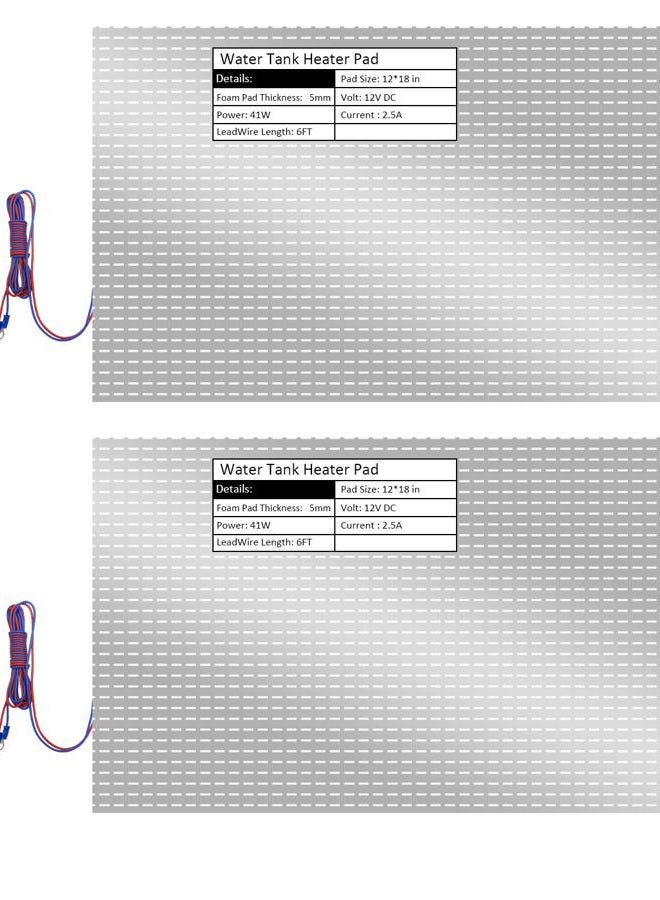YUANTUO 12" x 18" RV Tank Heater Pad 12V DC, 2Pack Water Tank Heating Pad with Constant Temperature Heating Plate, Use with Up to 50 Gallons Fresh Water - Image 1
