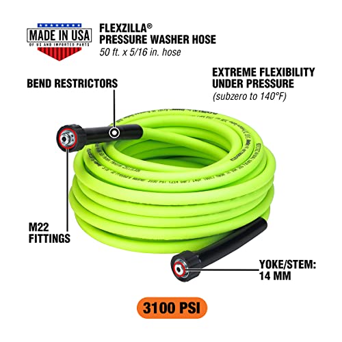 Flexzilla Pressure Washer Hose 516 50 M22 3100PSI ZillaGreen HFZPW3550ME - Image 3