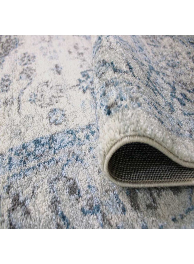 HANDPICKED FURNITURE Ultra Soft Area Carpets For Bed Room Living Room And Dining Room Anti-Slip Floor Carpets Easy To Clean 120 X 170 Cm 39 X 56 Ft Blue - Image 5