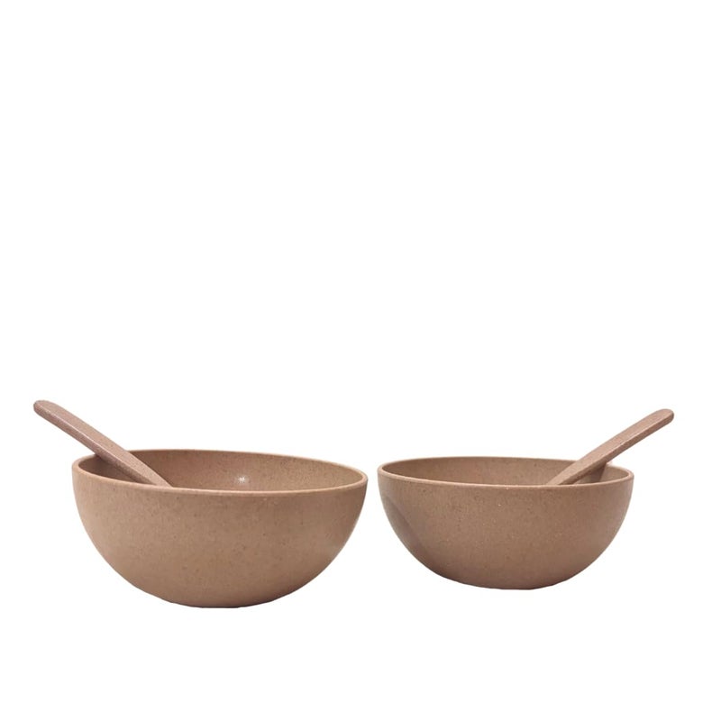 Pacing Grass Bamboo Bio-Composite Large Bowl & Spoon Set | Lightweight, Durable Tableware for Daily Use | Eco-Friendly Kitchen Essentials 750 ml Bowl (2) - Image 1