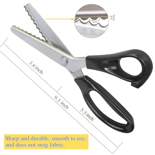 Hui Tong Strong & Sharpe Pinking Shears,Pinking Shears Scissors for Fabric, Serrated and Scalloped Scissors Fabric,3mm,5mm,7mm (Scalloped 7mm) - Image 3
