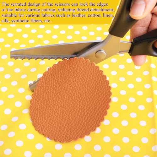 Hui Tong Strong & Sharpe Pinking Shears,Pinking Shears Scissors for Fabric, Serrated and Scalloped Scissors Fabric,3mm,5mm,7mm (Scalloped 7mm) - Image 4