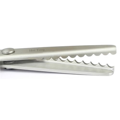 Hui Tong Strong & Sharpe Pinking Shears,Pinking Shears Scissors for Fabric, Serrated and Scalloped Scissors Fabric,3mm,5mm,7mm (Scalloped 7mm) - Image 1