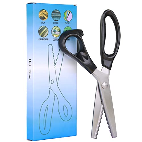Hui Tong Strong & Sharpe Pinking Shears,Pinking Shears Scissors for Fabric, Serrated and Scalloped Scissors Fabric,3mm,5mm,7mm (Scalloped 7mm) - Image 2