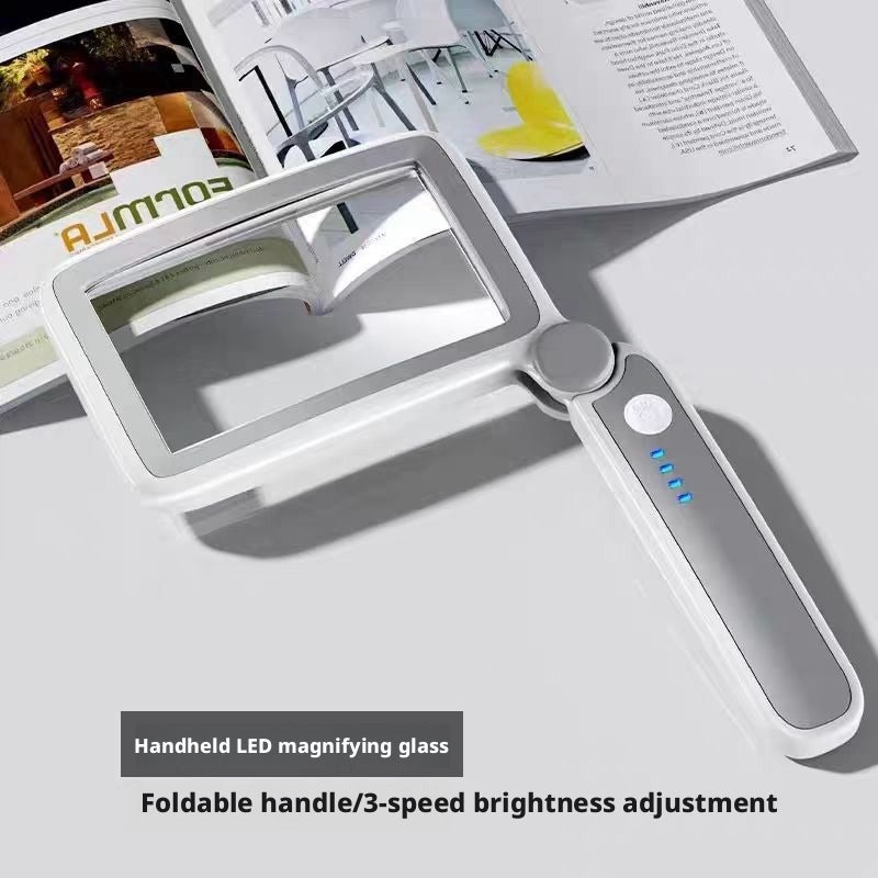 مكبر يدوي قابل للطي مع ضوء LED، تكبير 4x، عدسة 120 مم - Image 1