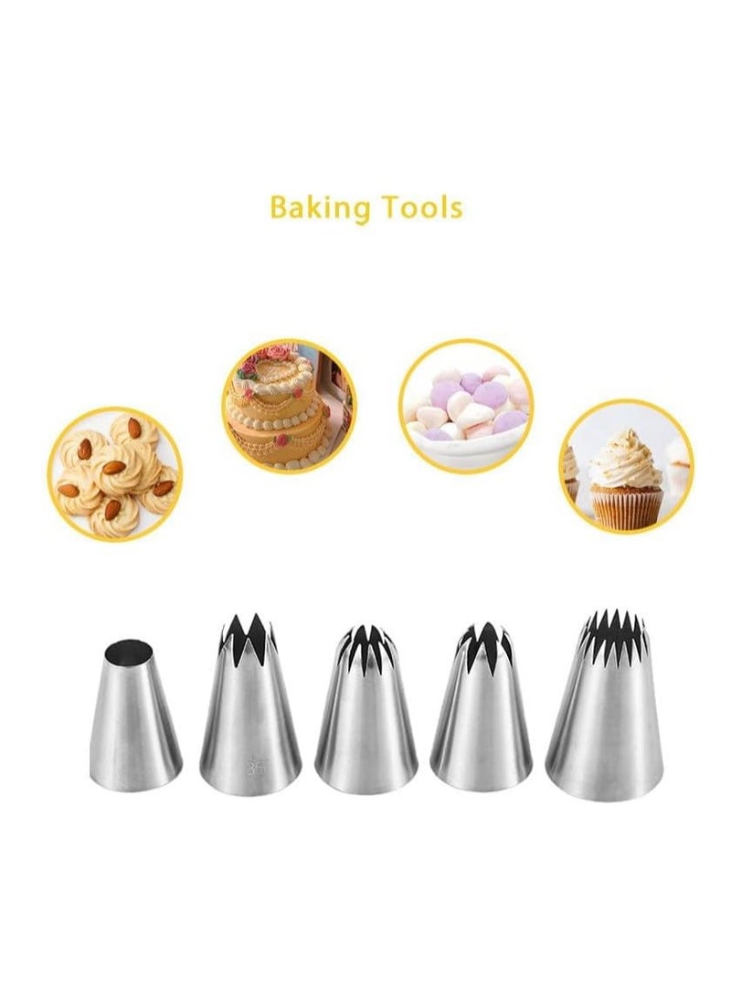 AMM Icing Nozzle Stainless Steel Decoration DIY Nozzles Tips Kit Pastry Baking Tools For Cakes Cookies Decorating 5 pcs set - Image 2