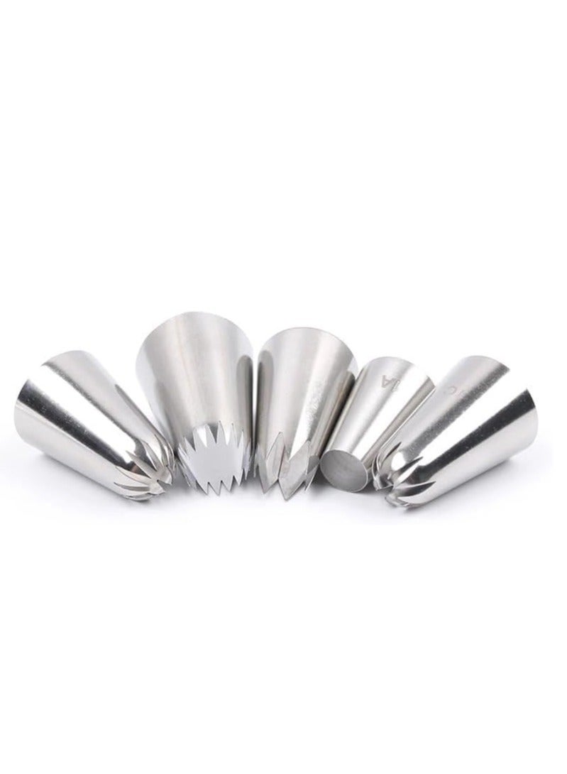 AMM Icing Nozzle Stainless Steel Decoration DIY Nozzles Tips Kit Pastry Baking Tools For Cakes Cookies Decorating 5 pcs set - Image 3