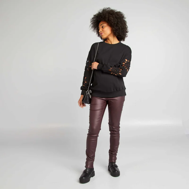 Kiabi Maternity Trousers Complete With Elasticated Panel Purple