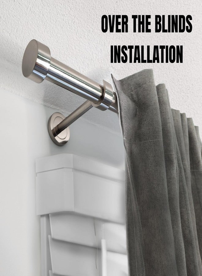 A Key Tech 1 inch Curtain Rod Bracket Brushed Nickel, 2pcs Curtain Rod Wall Brackets Long 5 inch Projection Bracket Holder with Installation Accessories Included, Set of 2, Brushed Nickel - Image 3