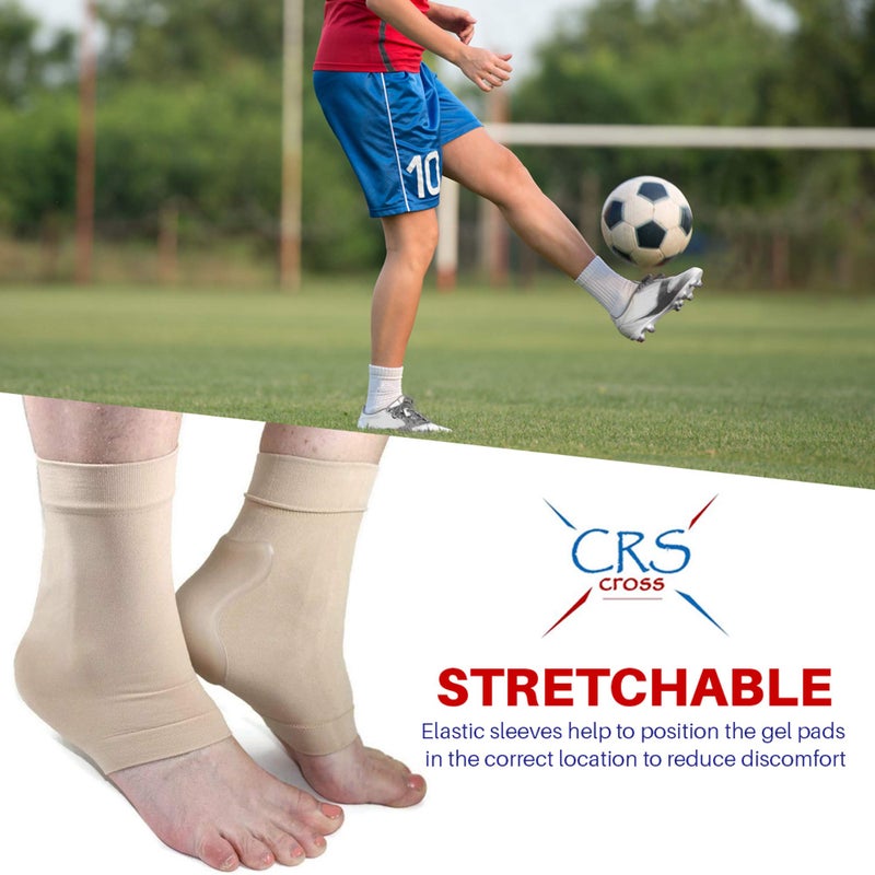 CRS Cross Achilles Heel Sleeve. One Pair of Premium Padded Compression Gel Sleeve/Sock for Cushion and Protection of Haglunds Bump, Achilles Tendonitis, and Bursitis (One size fits most) - Image 5