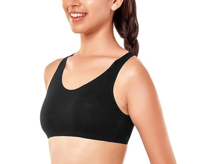 BRAAFEE Store Pack of 3 Girls Non Padded Teenager Full Coverage Sports Bra (Muluticolor) AAJ722_AIR - Image 4
