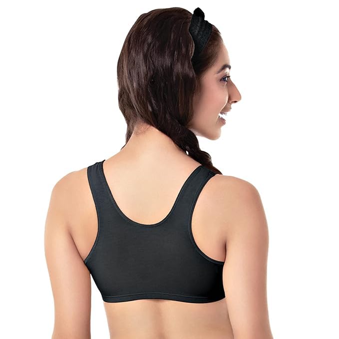 BRAAFEE Store Pack of 3 Girls Non Padded Teenager Full Coverage Sports Bra (Muluticolor) AAJ722_AIR - Image 2