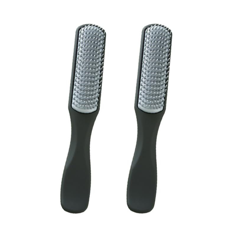 UMAI Flat Hair Brush with Strong Flexible Bristles Curl Defining Brush for Thick Curly Wavy Hair Small Size Hair Styling Brush for Women Men Black Pack of 2 - Image 1
