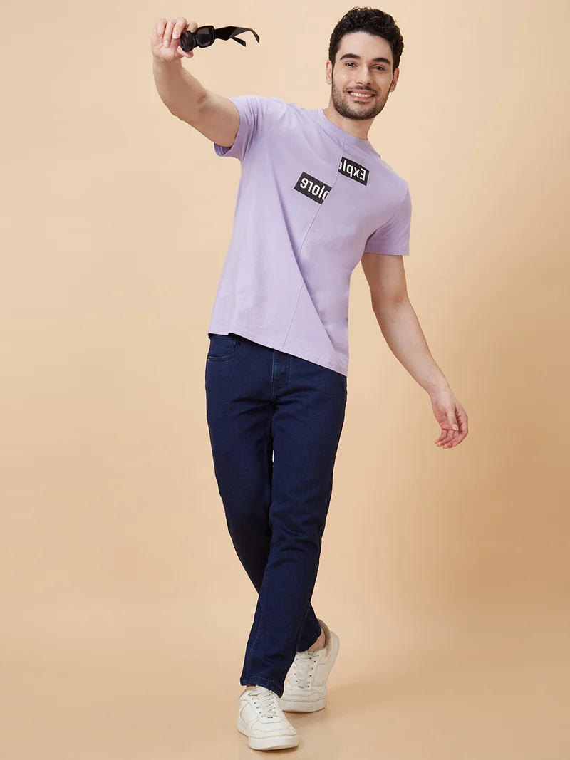 Globus Men Indigo Mid-Rise Tapered Fit Jeans