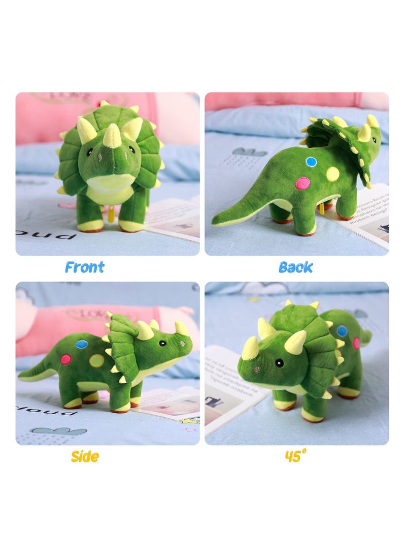 SYOSI Dinosaur Plush Toy, 16" Stuffed Animal Triceratops Throw Plushie Pillow Doll Soft Green Fluffy Friend Hugging Cushion Present Soft Plush Stuffed Animal Dino Plushie for Every Age & Occasion  - Image 3