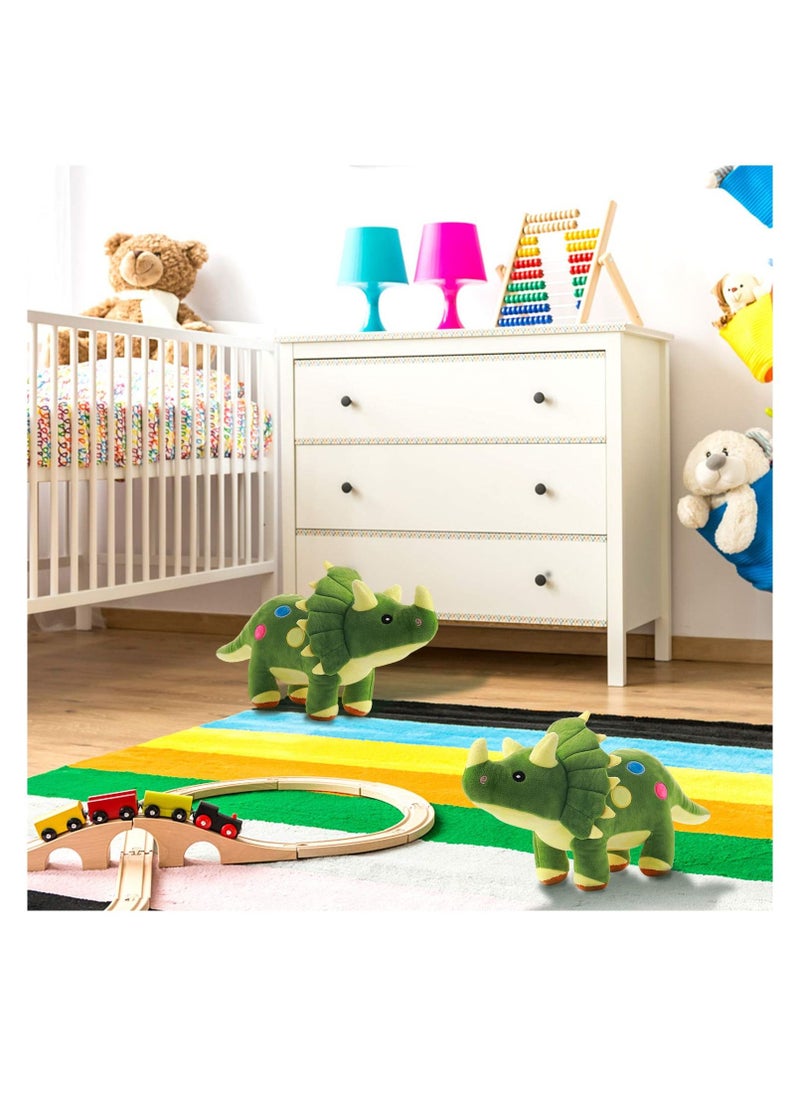 SYOSI - Dinosaur Plush Toy, 16" Stuffed Animal Triceratops Throw Plushie Pillow Doll Soft Green Fluffy Friend Hugging Cushion Present Soft Plush Stuffed Animal Dino Plushie for Every Age & Occasion - Image 1