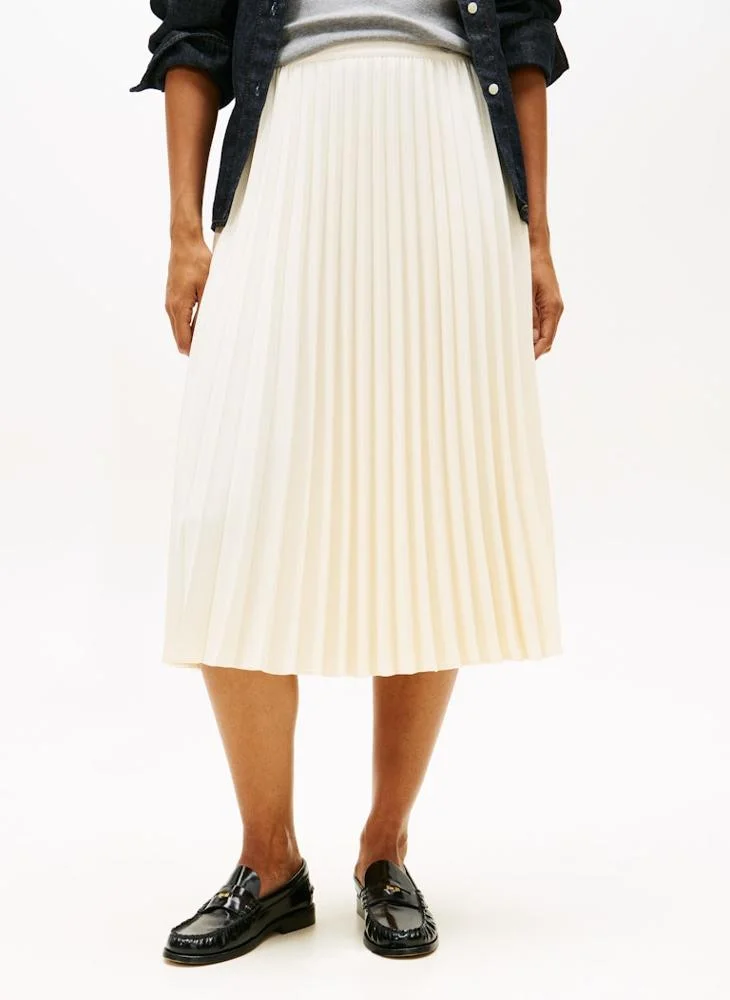 Pleated Detail Midi Skirt