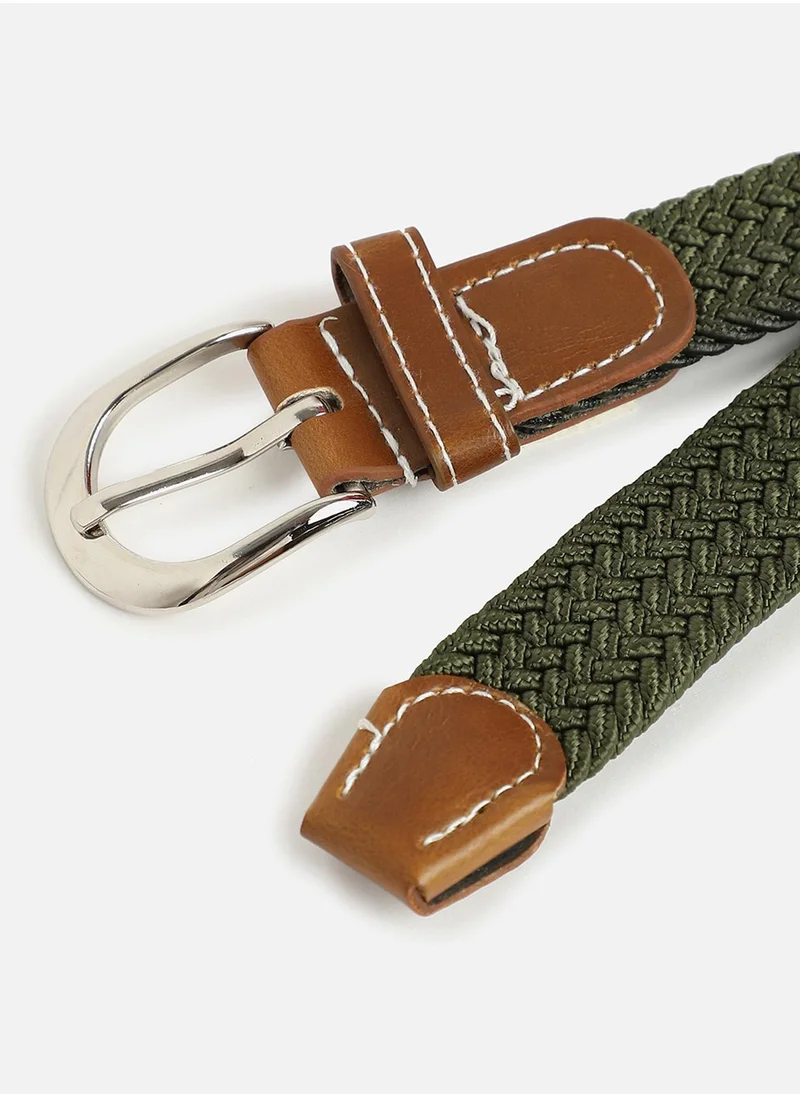 Haute Sauce Olive Green Textured Waist Belt